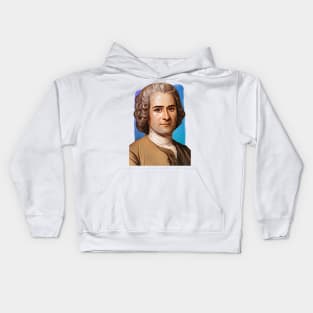 French Philosopher Jean-Jacques Rousseau illustration Kids Hoodie